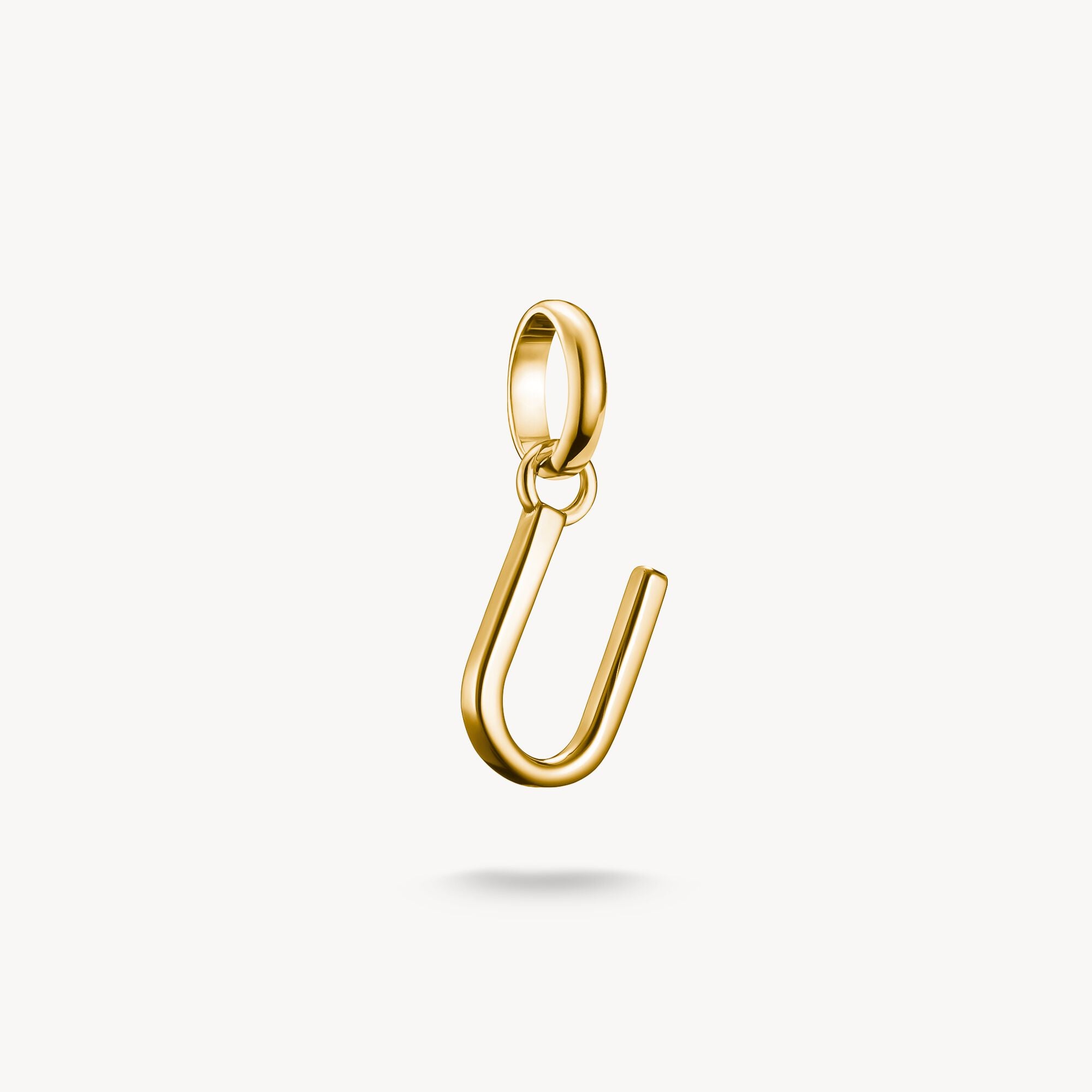 Charming Gold-Plated Letter U Connect Pendant for Bracelets & Necklaces