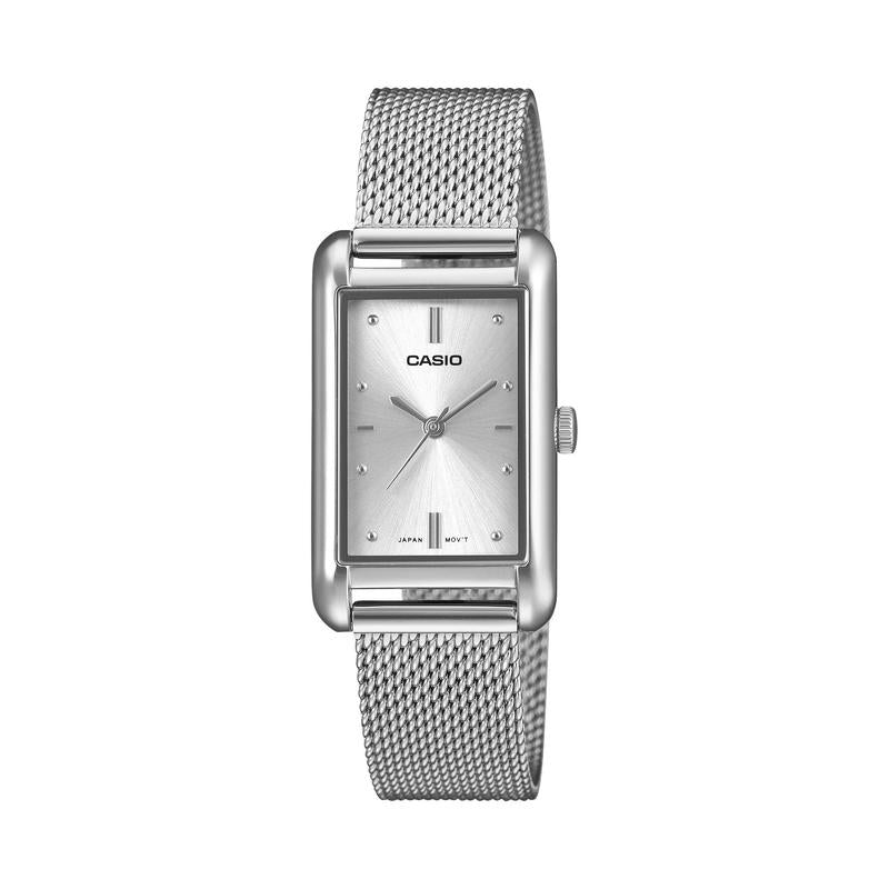 Casio LTP-B171M-7A Analog Watch White Dial Stainless Steel Mesh