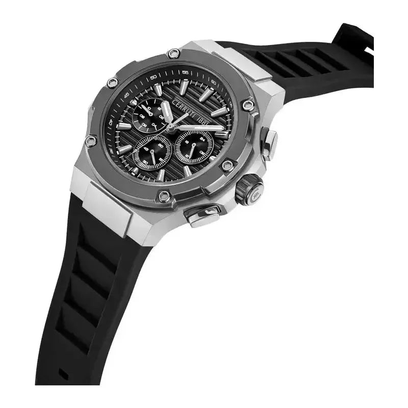 Cerruti 1881 Lucardo Men's Black Silicone Quartz Watch