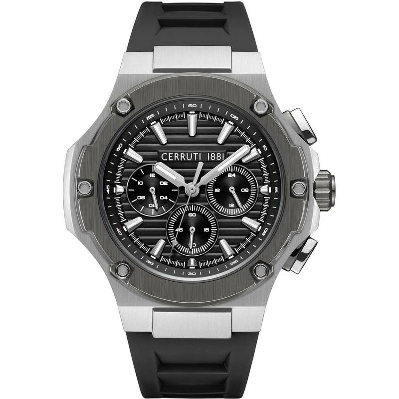 Cerruti 1881 Lucardo Men's Black Silicone Quartz Watch