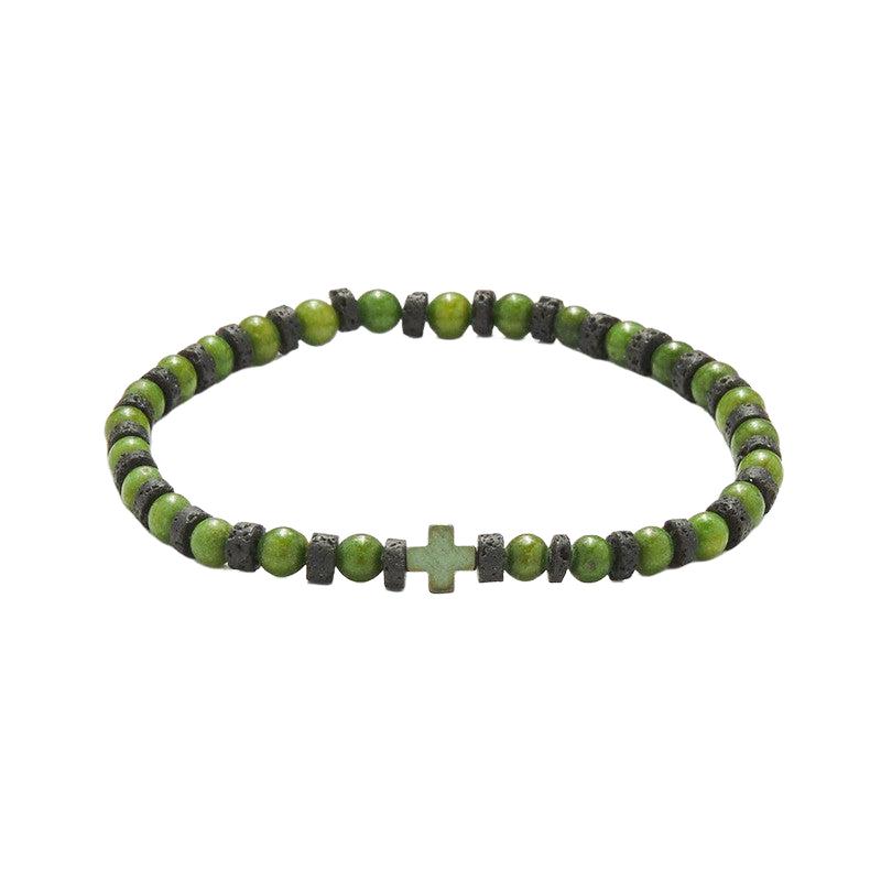 Chrysostomos Handmade Bracelet with Agate & Cross