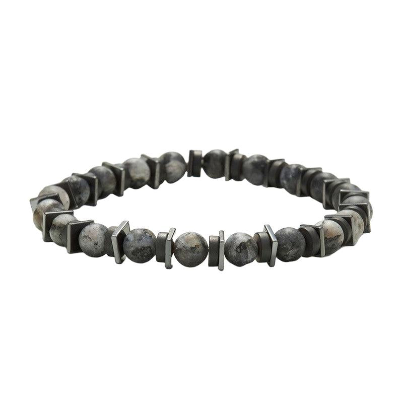 Chrysostomos Handmade Bracelet with Natural Matte Larvikite Mineral Stones