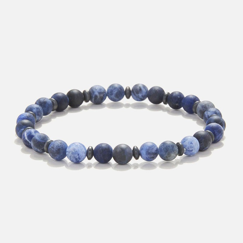 Chrysostomos Handmade Bracelet with Natural Mineral Stones of Matte Sodalite