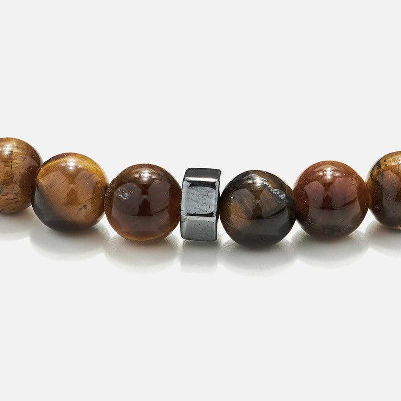 Chrysostomos Handmade Bracelet with Natural Tiger’s Eye Mineral Stones