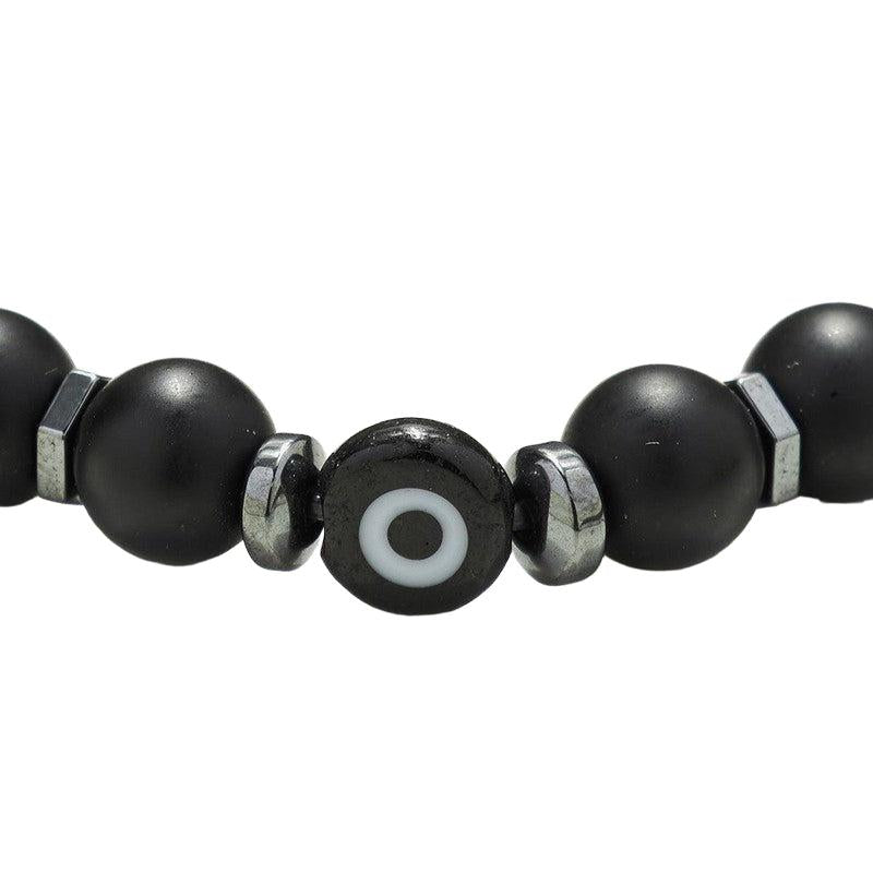 Chrysostomos Handmade Bracelet with Onyx, Hematite & Evil Eye