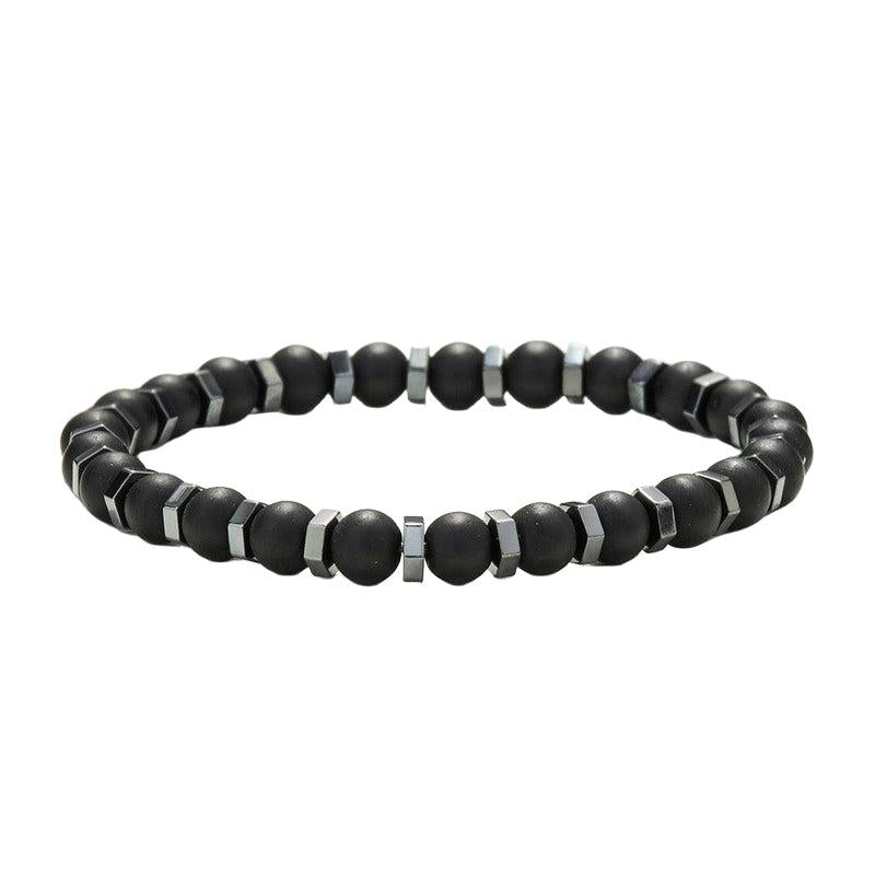 Chrysostomos Handmade Bracelet with Onyx & Hematite