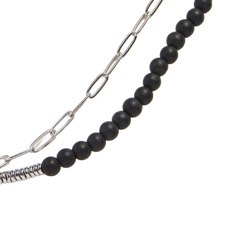 Chrysostomos Handmade Combo Necklace with Onyx & Chain