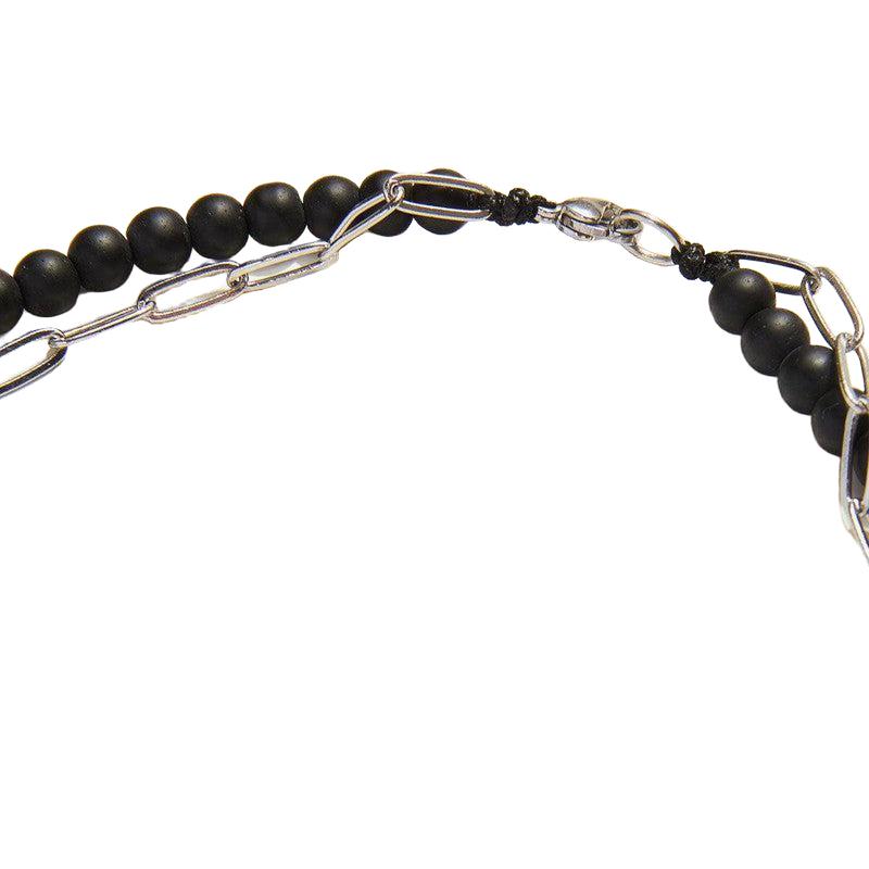 Chrysostomos Handmade Combo Necklace with Onyx & Chain