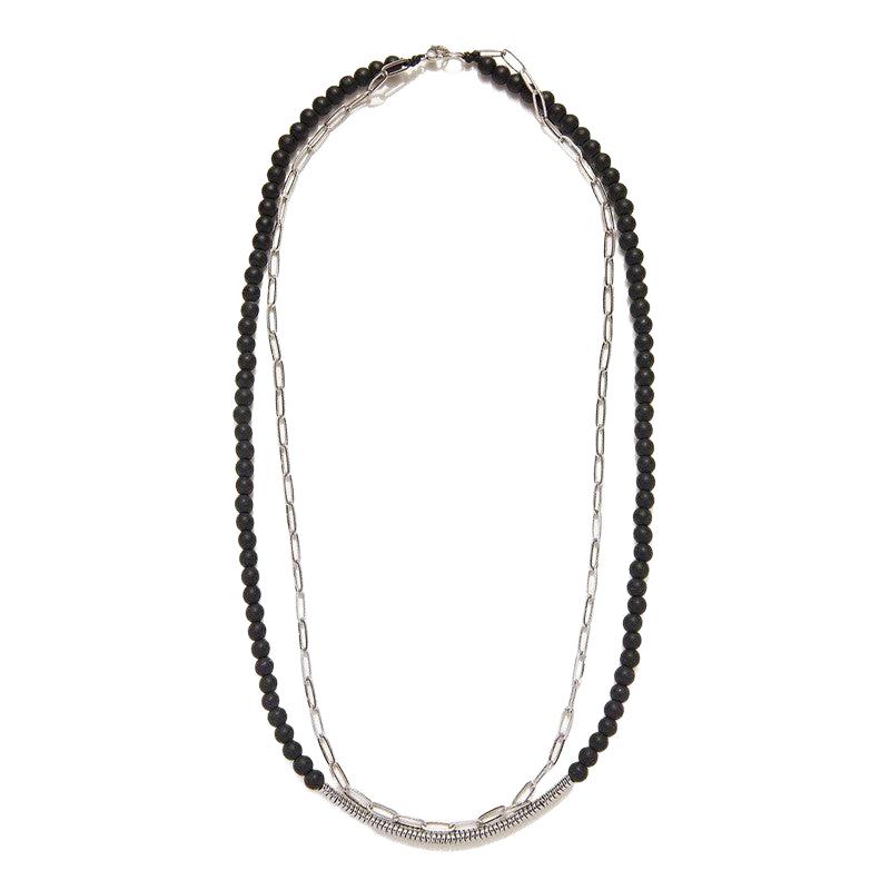 Chrysostomos Handmade Combo Necklace with Onyx & Chain
