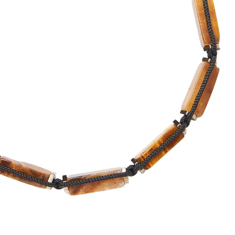 Chrysostomos Handmade Knitted Bracelet with Tigers Eye