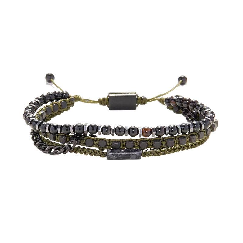 Chrysostomos Handmade Multi-Line Bracelet with Agate