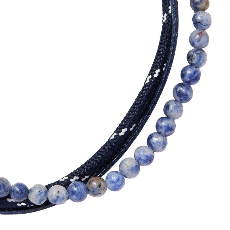 Chrysostomos Handmade Multi-Line Bracelet with Blue Sodalite