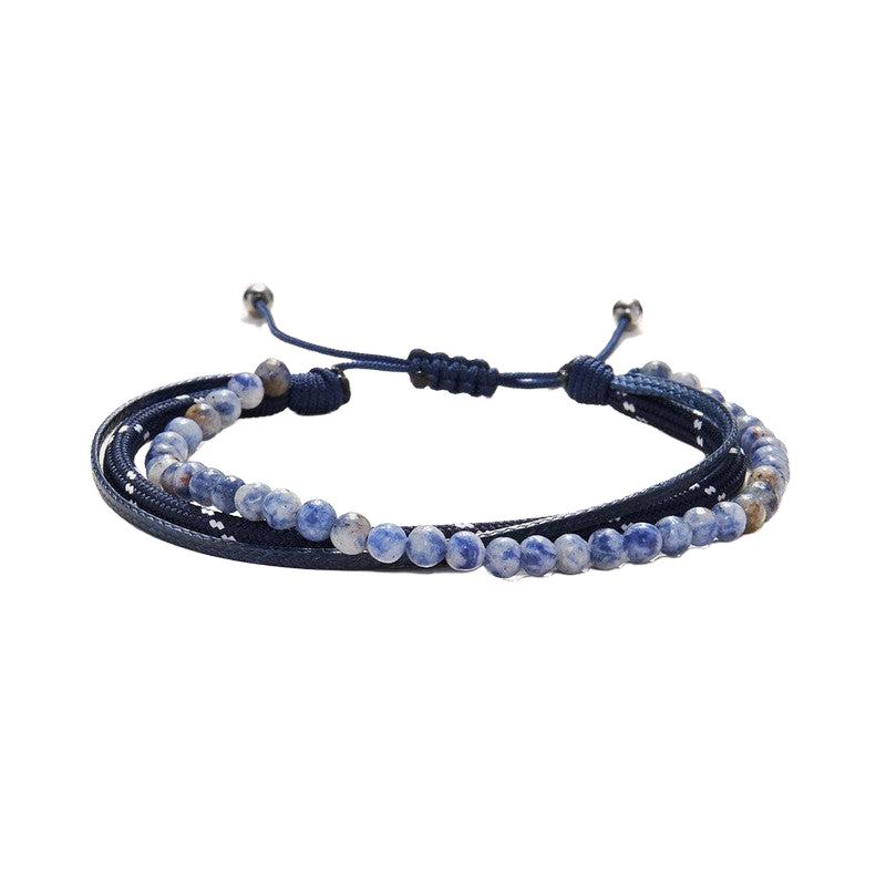Chrysostomos Handmade Multi-Line Bracelet with Blue Sodalite
