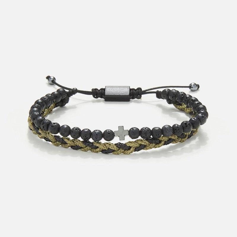 Chrysostomos Handmade Multi-Line Bracelet with Cross