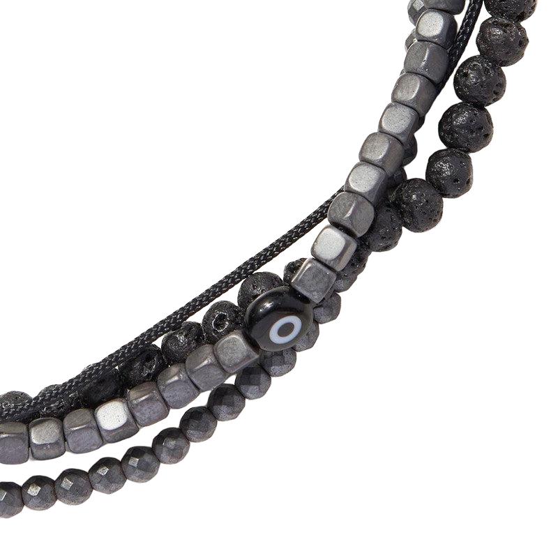Chrysostomos Handmade Multi-Line Bracelet with Evil Eye