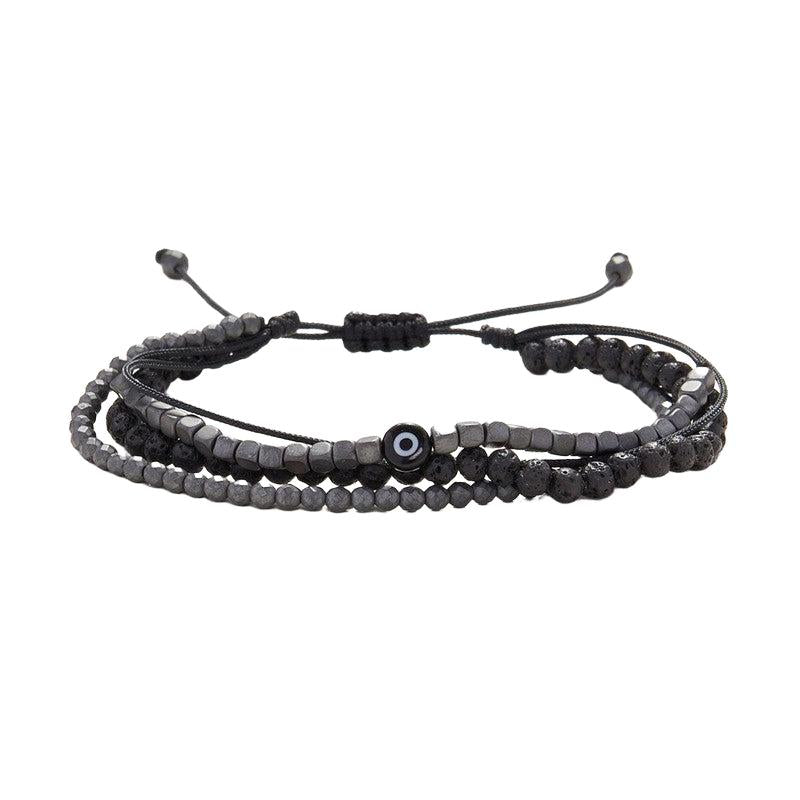 Chrysostomos Handmade Multi-Line Bracelet with Evil Eye