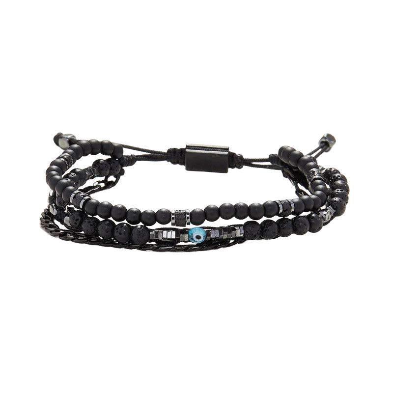 Chrysostomos Handmade Multi-Line Bracelet with Evil Eye