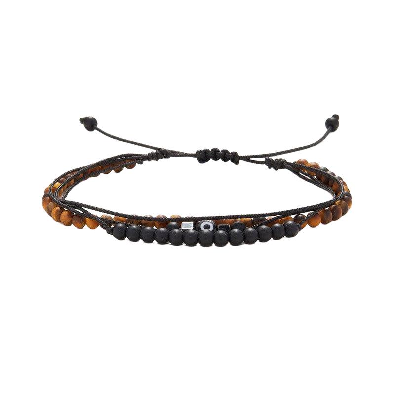 Chrysostomos Handmade Multi-Line Bracelet with Tiger Eye & Evil-Eye