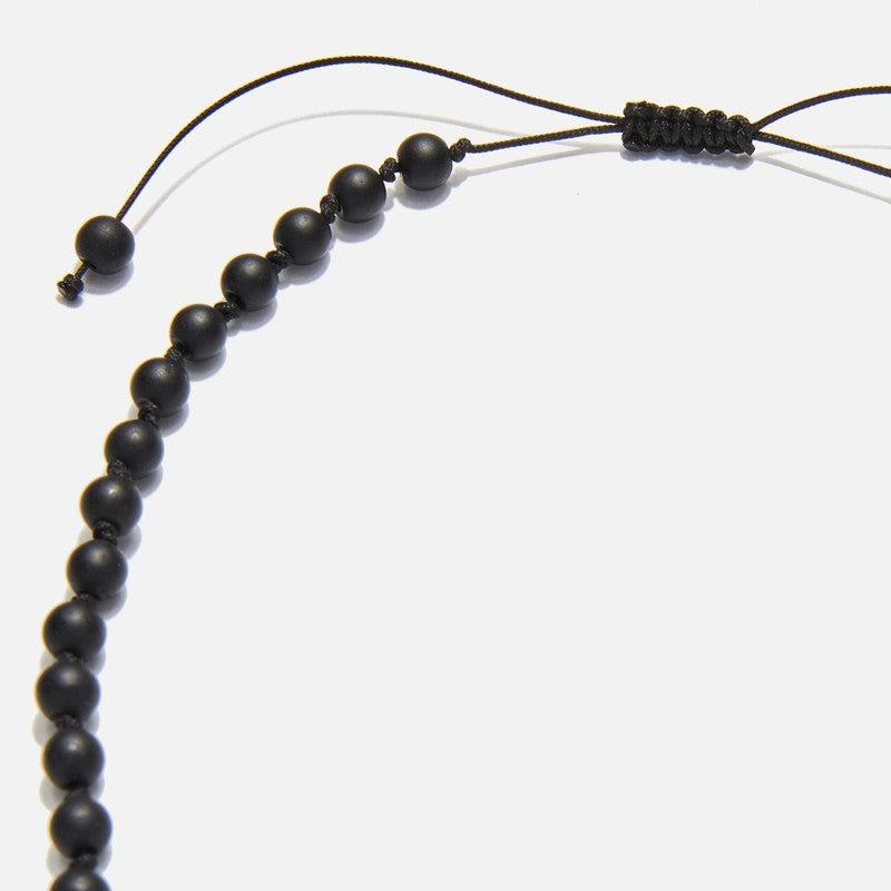 Chrysostomos Handmade Necklace with Triple bead Dangle Onyx