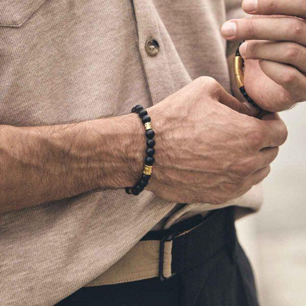 Chrysostomos Handmade Rosary Necklace Men Onyx