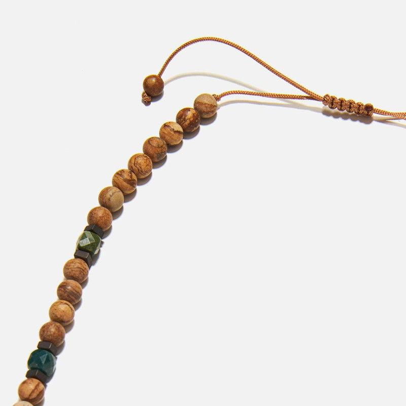 Chrysostomos Handmade Rosary Necklace with Jasper & Agate