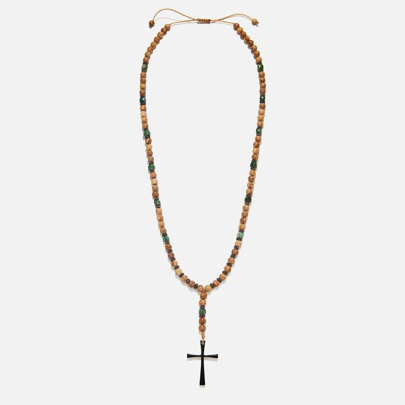 Chrysostomos Handmade Rosary Necklace with Jasper & Agate