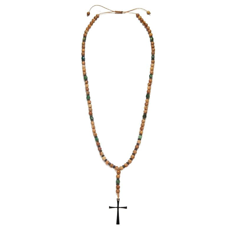 Chrysostomos Handmade Rosary Necklace with Jasper & Agate