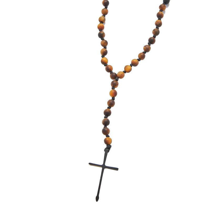 Chrysostomos Handmade Rosary Necklace with Onyx