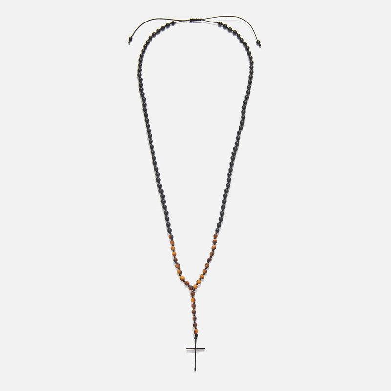 Chrysostomos Handmade Rosary Necklace with Onyx