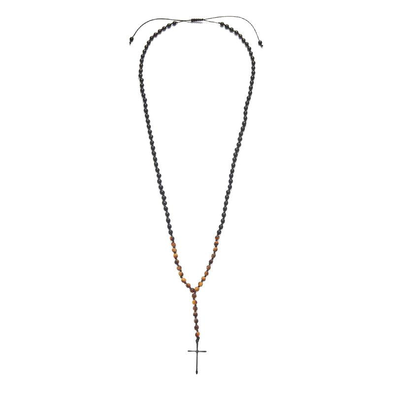 Chrysostomos Handmade Rosary Necklace with Onyx