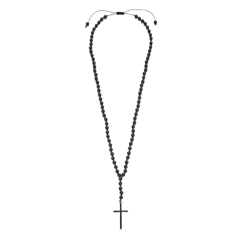 Chrysostomos Handmade Rosary Necklace with Onyx