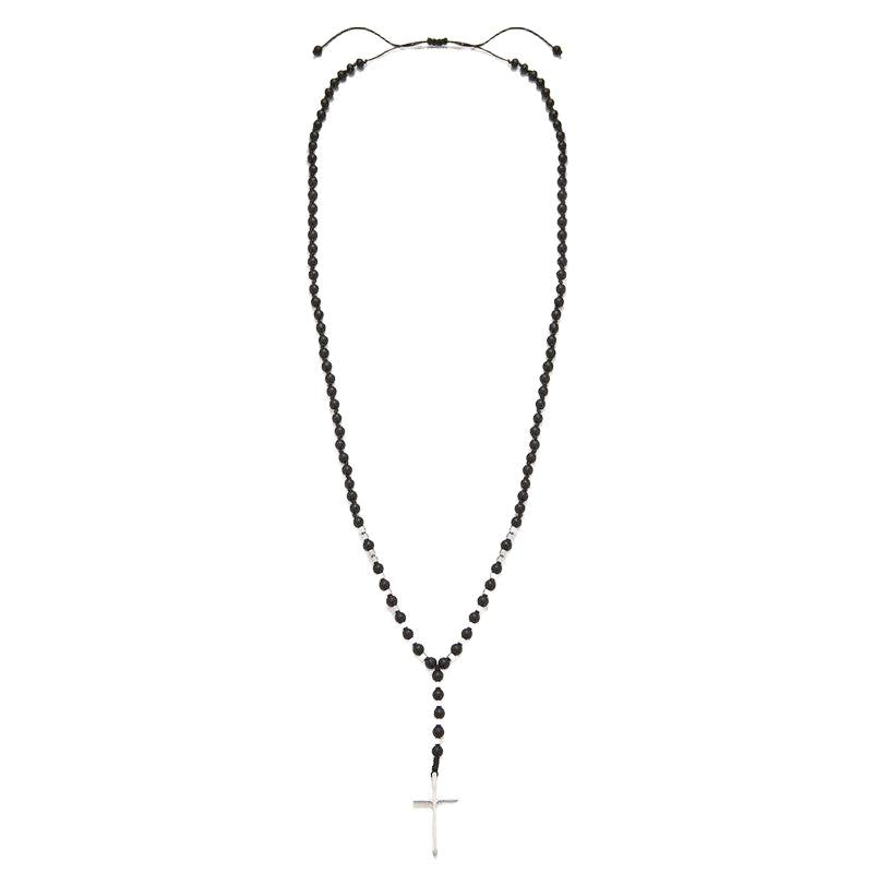Chrysostomos Handmade Rosary Necklace with Onyx