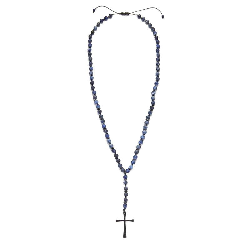 Chrysostomos Handmade Rosary Necklace with Sodalite