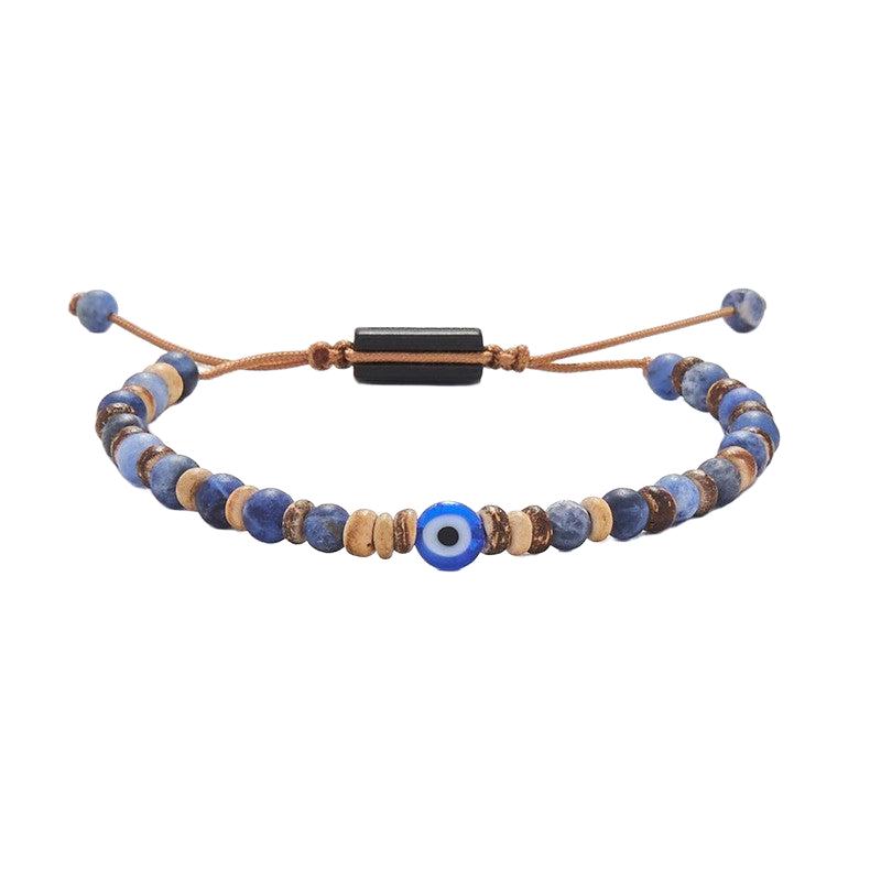 Chrysostomos Kids Bracelet Handmade Natural Mineral Stones of Blue Matte Sodalit