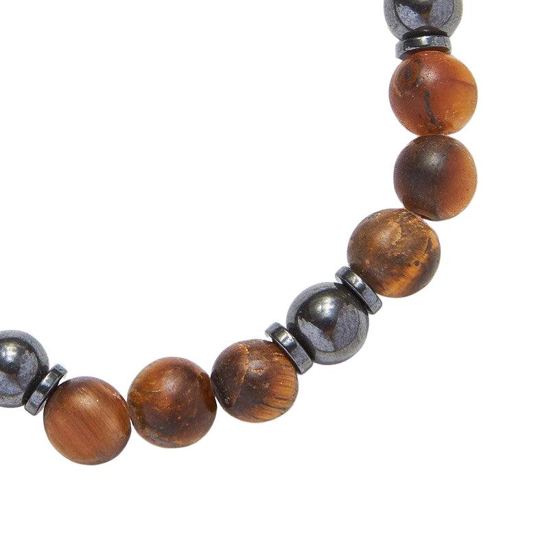 Chrysostomos Kids Bracelet Handmade with Natural Matte Tigers Eye Mineral Stones