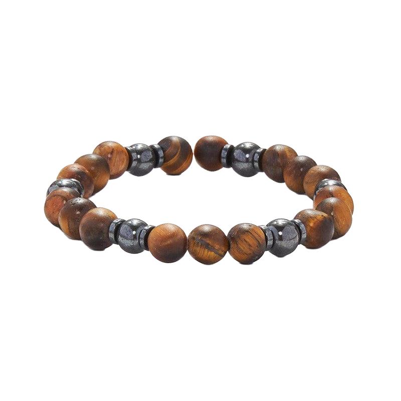 Chrysostomos Kids Bracelet Handmade with Natural Matte Tigers Eye Mineral Stones