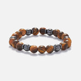 Chrysostomos Kids Bracelet Handmade with Natural Matte “tiger’s eye†Mineral Stones