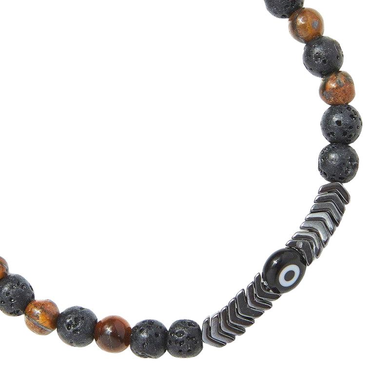 Chrysostomos Kids Bracelet Handmade with Natural Mineral Stones of Black Lava