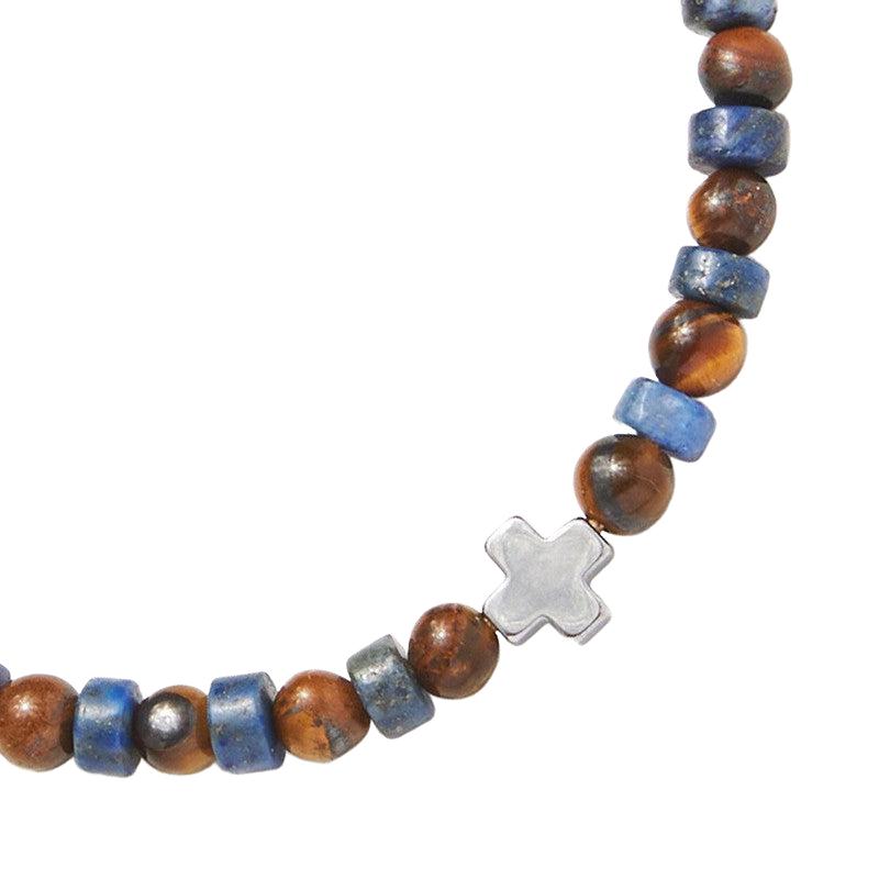 Chrysostomos Kids Bracelet Handmade with Natural Tigers Eye Mineral Stones