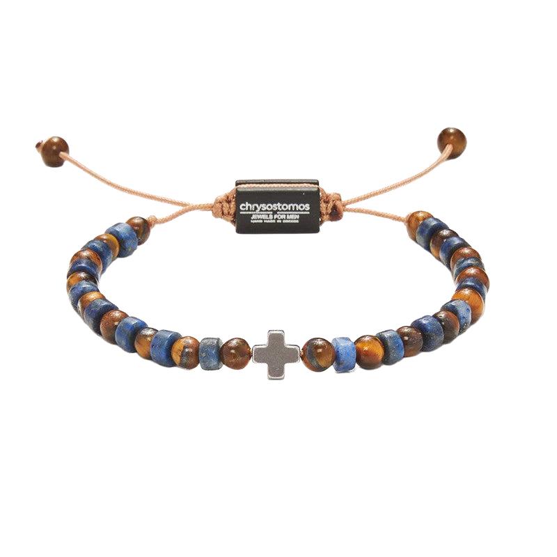 Chrysostomos Kids Bracelet Handmade with Natural Tigers Eye Mineral Stones