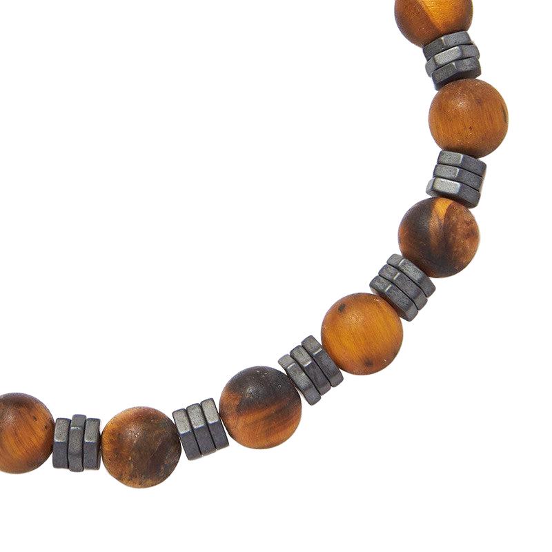 Chrysostomos Kids Bracelet with Natural Mineral Stones of Matte Eye of a Tiger