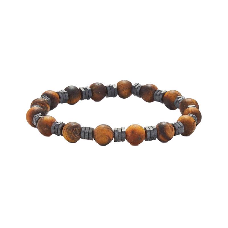 Chrysostomos Kids Bracelet with Natural Mineral Stones of Matte Eye of a Tiger