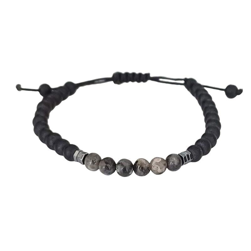 Chrysostomos Kids Handmade Bracelet with Grey Agate & Hematite Grommet