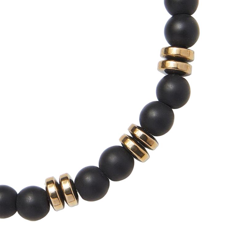 Chrysostomos Men's Handmade Onyx Bracelet