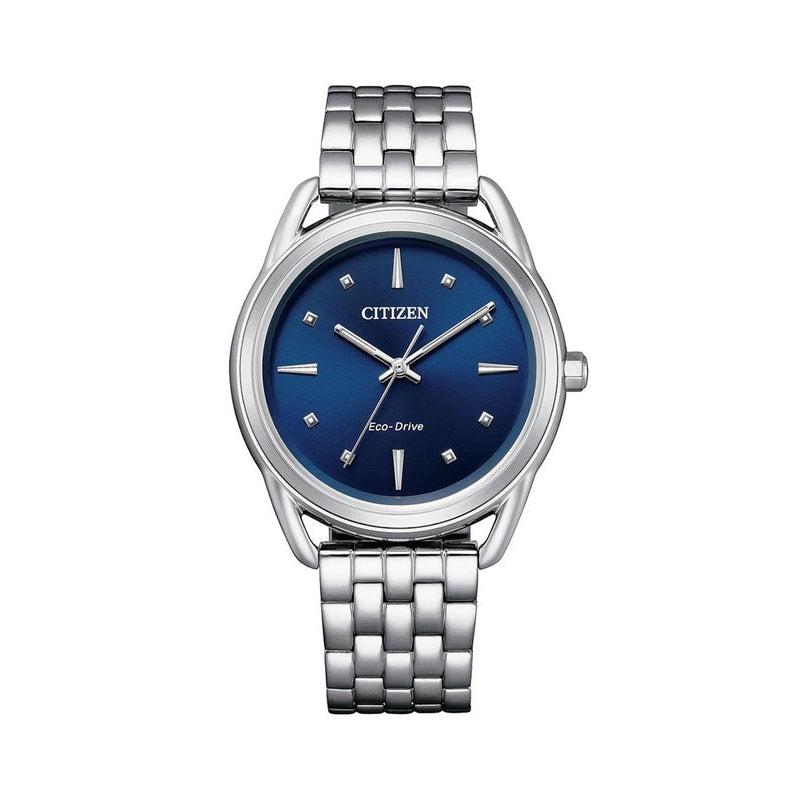 Citizen Eco-Drive Ladies Steel Blue Dial Dress Watch