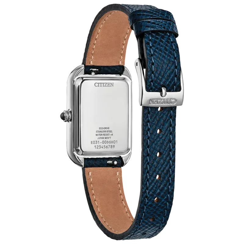 Citizen Eco-Drive Women's Classic Blue Dial Leather Strap Watch