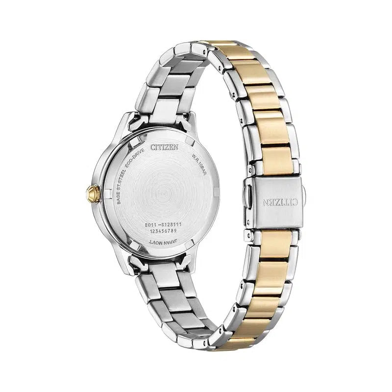 Citizen Eco-drive Ladies White Dial Two Tone