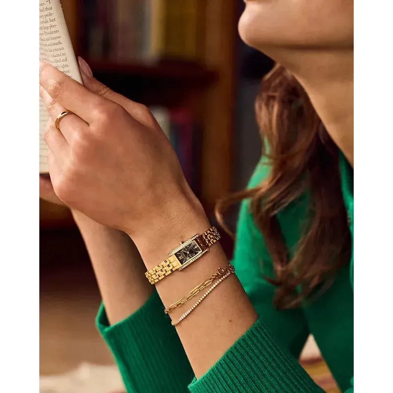 Citizen Gold-Tone Stainless Steel Women's Black Dial Watch