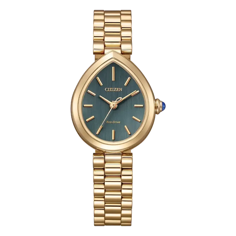 Citizen L Rainell Eco-Drive Watch Rose-Gold Stainless Steel Green Dial