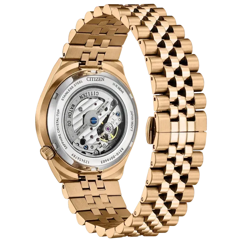 Citizen TSUYOSA 60 Automatic Rose Gold-Tone Blue Dial Stainless Steel Watch